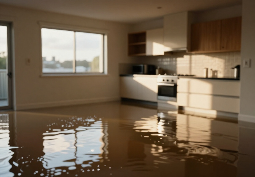 Flooded basement in Peakhurst before drying